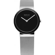 Bering Time 10729-042 Ladies Ceramic Silver Mesh Watch Rrp Â£129