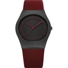 Bering Time 32035-649 Ceramic Red Calfskin Watch Rrp Â£199