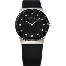 Bering Time 32230-448 Ladies Ceramic Black Calfskin Watch Rrp Â£149