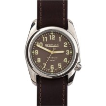 Bertucci A-2S Ventara Mens Watch - Titanium - Brown Leather Strap - Brown Dial - 12041