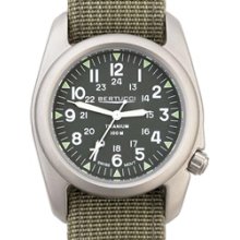 Bertucci A-2T Vintage Marine Green Titanium Watch with Olive Drab Nylon Strap #12030