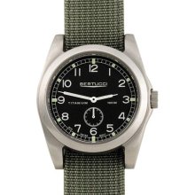 Bertucci A-3T Vintage 42 Titanium Watch with Olive Nylon Strap 13300