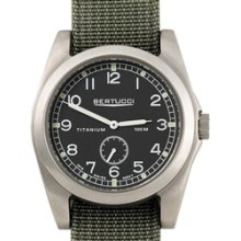 Bertucci A-3T Vintage 42Ã¢â€žÂ¢ Titanium Watch with Olive Nylon Strap #13300