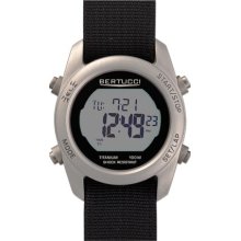 Bertucci G-1T Mens Durato Digital Watch - Titanium - Black Nylon Strap - EL Backlight - 23000
