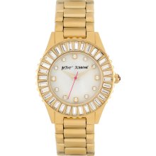 Betsey Johnson Crystal Gold Bracelet Ladies Watch Bj00038-02