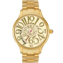 Betsey Johnson Watch, Womens Gold-Tone Stainless Steel Bracelet BJ0004