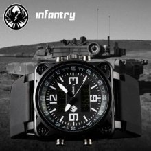 Black Digital Lcd Mens Army Original Date Alarm Mens Wrist Usa Police Watch