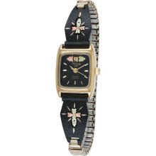 Black Hills Gold Womens 12K Gold Cross Leaf Watch