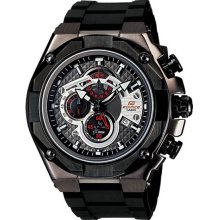 Black Stainless Steel 48mm Edifice Gunmetal Chronograph Timepiece