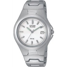 BM0530-58A - Citizen Eco-Drive 50m Mens Calendar Stainless Steel White Dial Watch