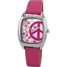 Breda Women's Savannah Peace Sign and Flower Watch (Pink)