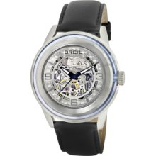 Breil Watch, Mens Automatic Orchestra Black Leather Strap TW1021