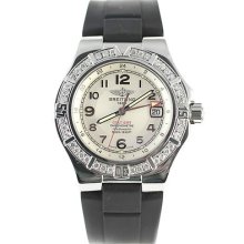 Breitling Aeromarine Colt Gmt+ A32370 Diamond Swiss Automatic Silver Mens Watch