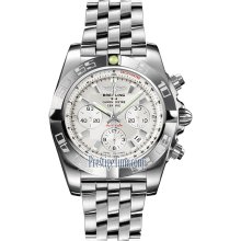 Breitling Chronomat B01 Silver Dial Chronograph Mens Watch AB011011-G684SS