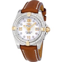 Breitling Cockpit Lady White Dial Brown Leather Ladies Watch B7135653-A664BRLT