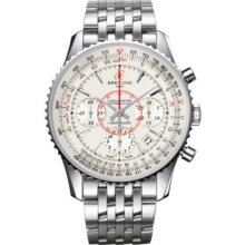 Breitling Montbrillant 01 Automatic Chronograph Silver Dial Mens Watch AB013012-G709