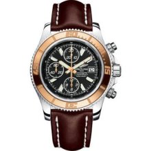 Breitling Superocean Chronograph II Abyss White Steel and Gold C1334112/BA84-leather-black-tang