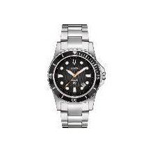 Bulova 98b131 Mens Marine Star Black Dial Bracelet Watch