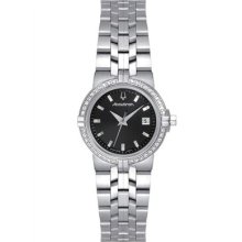 Bulova Accutron 26r04 Greenwich Silver Tone Diamond Swiss Women's Watch