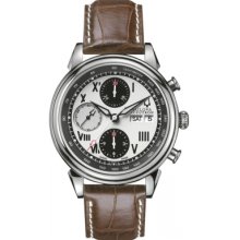 Bulova Accutron Watch, Mens Swiss Chronograph Automatic Gemini Brown C