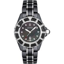 Bulova Accutron Watch, Womens Swiss Mirador Diamond 14 ct. t.w. Black
