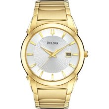 Bulova Dress Duets Mens Two-tone Watch - Stainless Bracelet - White Dial - 97B108