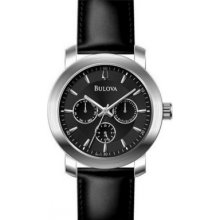 Bulova Gents Dress Black Leather Strap 96C111 Watch
