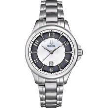 Bulova Ladies Stainless Steel Adventurer Mother Of Pearl Dial Link Bracelet 96M113