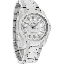 Bulova Longwood Precisionist Mens Silver Date Dial Quartz Watch 96B130