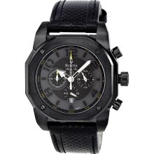 Bulova Marine Star Black Dial Chronograph Mens Watch 98B151