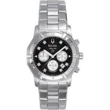 Bulova Men's Marine Star Diamond Accented Stainless Steel Bracelet Watch #98D103