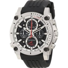 Bulova Men's Precisionist Chronograph Black Dial & Strap Quartz Watch 98b172