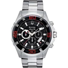 Bulova Mens Solano Marine Star Chronograph Black Dial 96B154