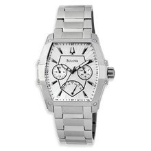 Bulova Mens Wintermoor Day/Date Watch Silver Dial Stainless 96C115