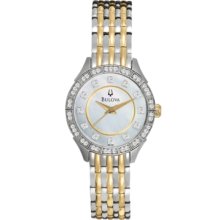 Bulova Watch, Womens Crystal Dress Two Tone Stainless Steel Bracelet 2