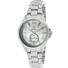 Bulova Watches Women's White Diamond White MOP & Silver Dial Stainless