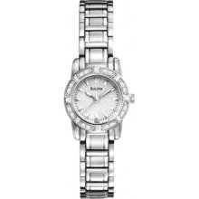 Bulova Womens Highbridge Diamond Stainless Watch - Silver Bracelet - White Dial - 96R156