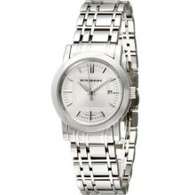 Burberry Ladies Heritage Stainless Steel Case and Bracelet Silver Dial Date Display BU1351