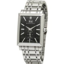 Burberry Men's Heritage Stainless Steel Case and Bracelet Gray Dial Date Display BU1320