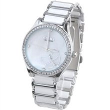 Butterfly Rhinestones Quartz Wrist Watch Alloy Band Female