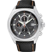 CA0191-02H - Citizen Eco-Drive Super Titanium 100m Sapphire Japan Chronograph Canvas Watch