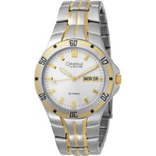 Caravelle By Bulova Men's 45c24 Stainless Steel Bracelet Silver Dial Watch