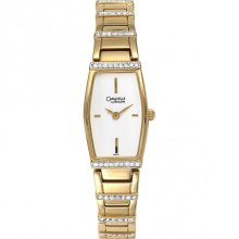 Caravelle by Bulova Women's 45L97 Crystal Accented White Dial Wat ...