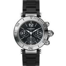 Cartier Pasha Seatimer Chronograph Mens Steel Watch W31088U2