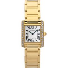 Cartier Tank Francaise 18kt Yellow Gold Diamond Ladies Watch WE1001R8