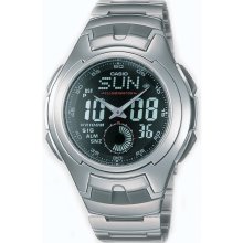 Casio AQ160WD-1B Men's Classic Black Dial Ana-Digi Sport Stainless Ste