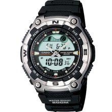 Casio aqw100-1av moon/tide graph sport watch - Black