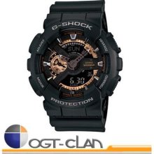 Casio G-shock Ga-110rg-1ajf Black And Rose Gold Face, Matte Black From Japan