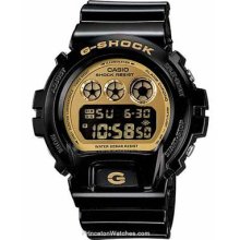 Casio G-Shock Gloss Finish and Mirror Dial Black and Gold DW6900CB-1