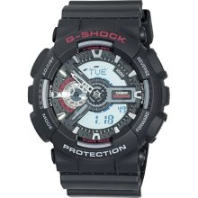 Casio Ga110-1A Men's G-Shock Alarm World Time Black Resin Watch